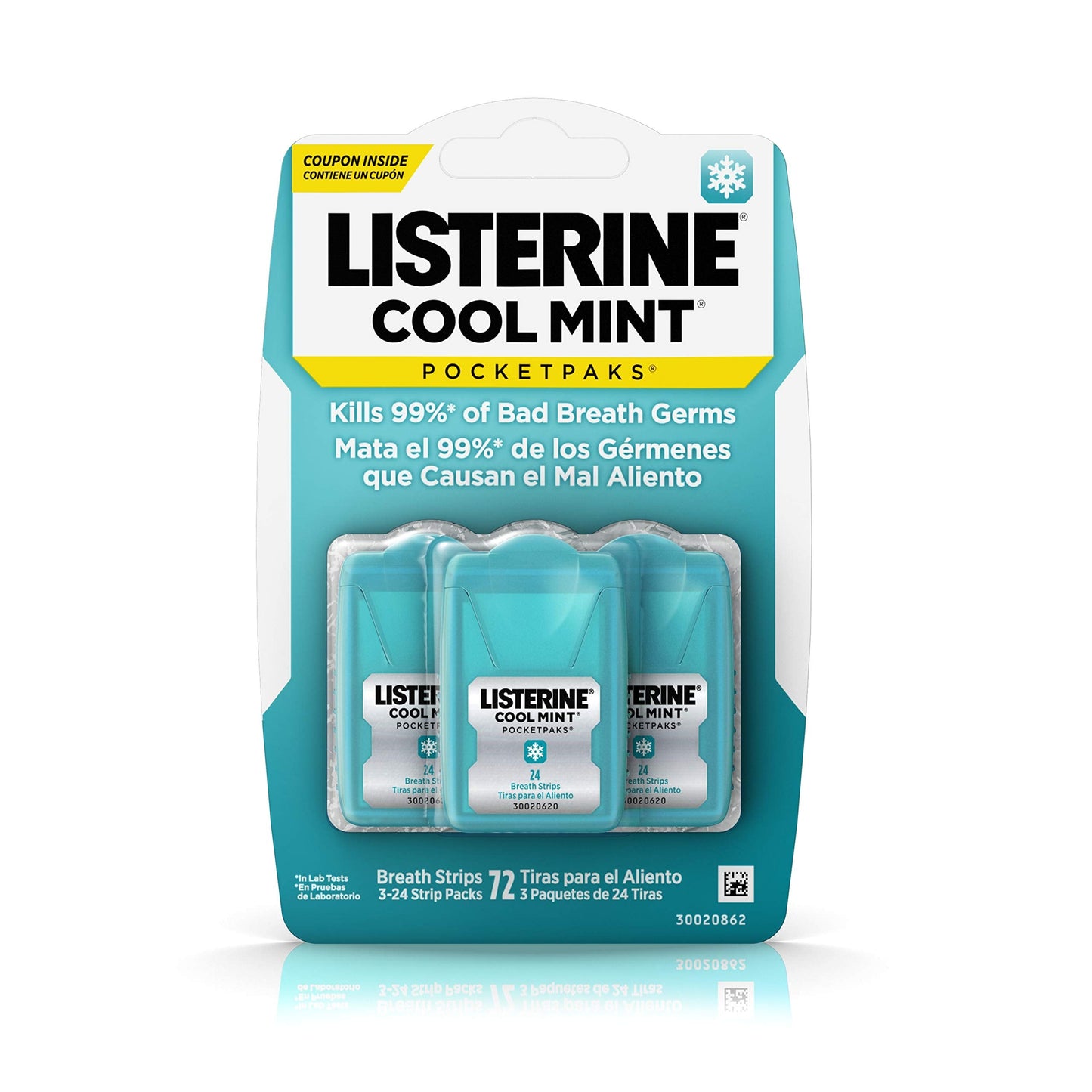 Listerine Pocketpaks Breath Strips – Cool Mint, 72 Count (Pack of 1)