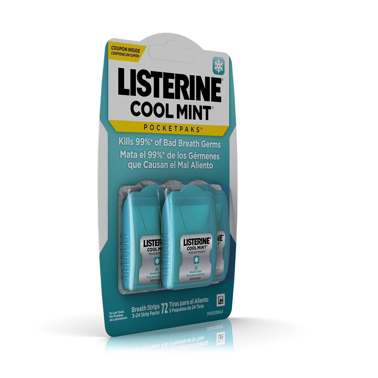 Listerine Pocketpaks Breath Strips – Cool Mint, 72 Count (Pack of 1)