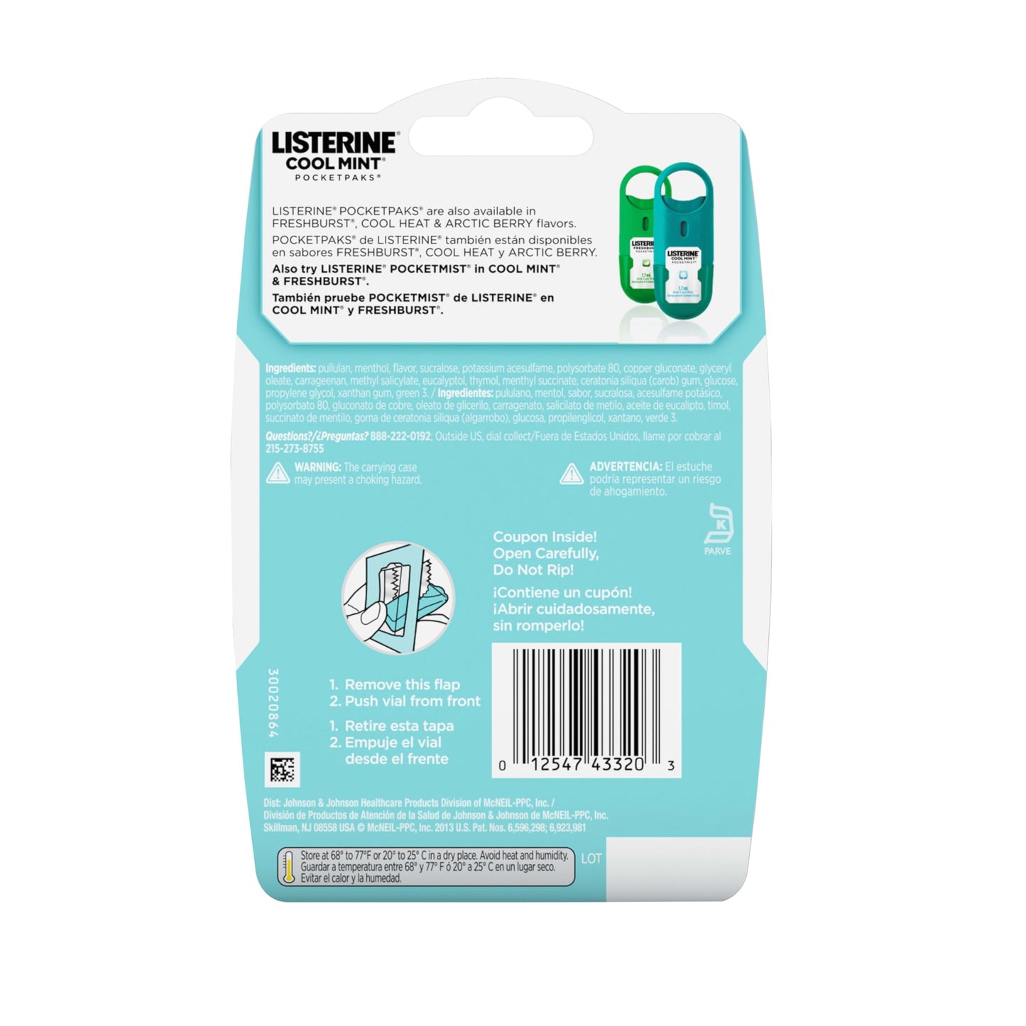 Listerine Cool Mint PocketPaks Breath Strips – On-The-Go Freshness (Pack of 6)