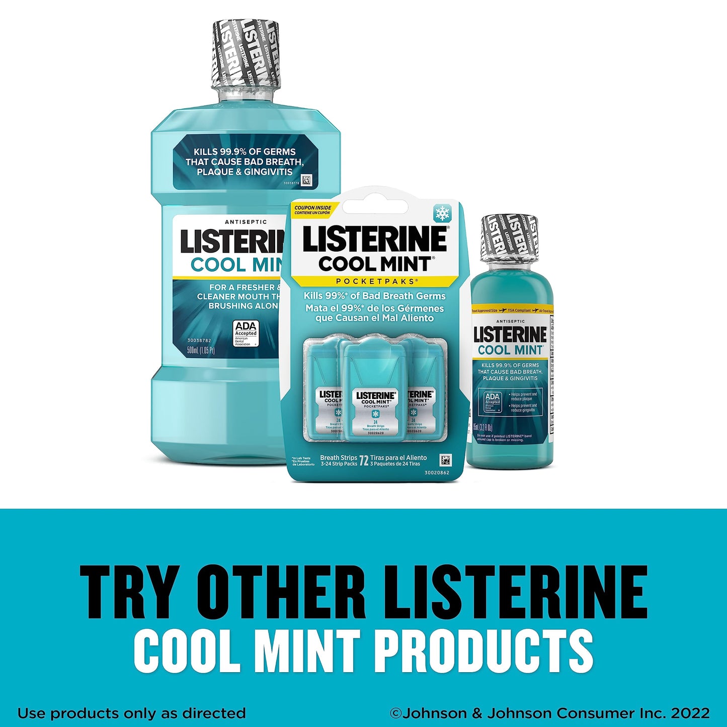Listerine Cool Mint PocketPaks Breath Strips – 12-Pack (24 Strips Each)