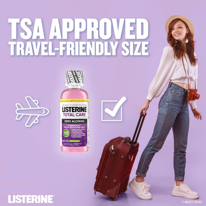 Listerine Total Care Alcohol-Free Anticavity Mouthwash – Fresh Mint, 95 mL | 6 Benefits