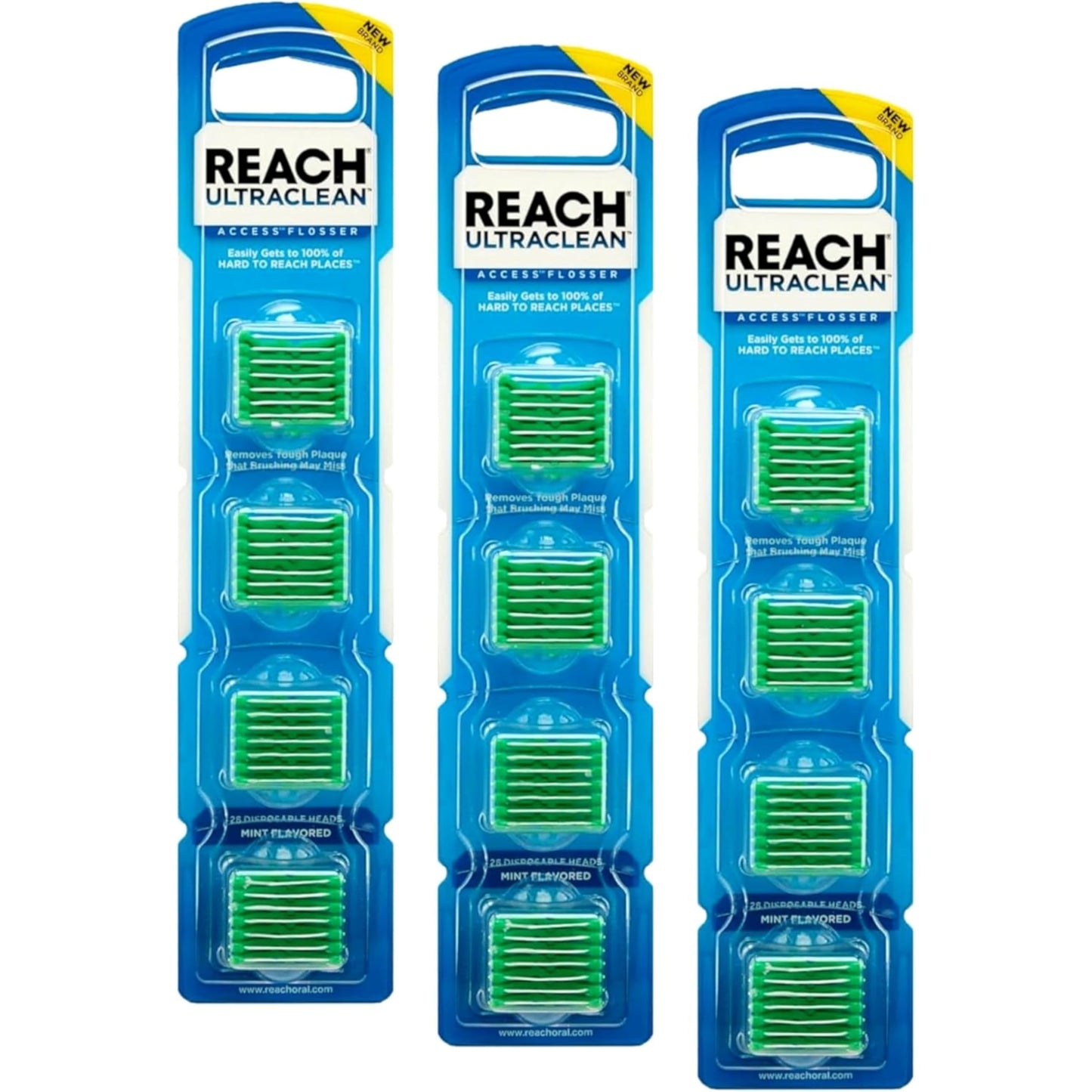 Listerine Ultraclean Access Flosser Refills – Mint, 28 Count (Pack of 3) – Snap-On Heads