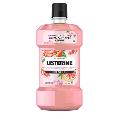 Listerine Zero Alcohol Mouthwash – Grapefruit Rose Limited Edition 500 mL | Kills 99% of Bad Breath Germs