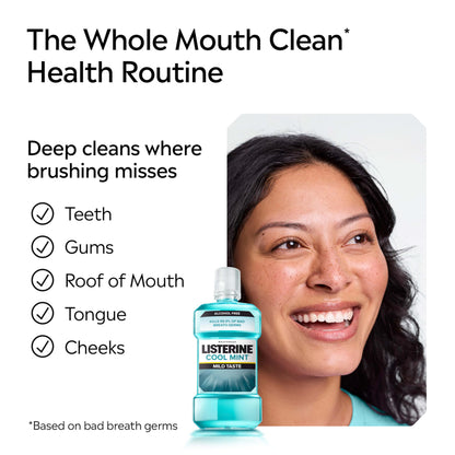 Listerine Cool Mint Alcohol-Free Mouthwash – 500 mL, 6 Pack