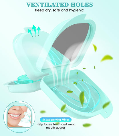 Litlcutie Mouth Guard for Teeth Grinding at Night - 4 Pack / 2 Sizes Moldable Dental Guard