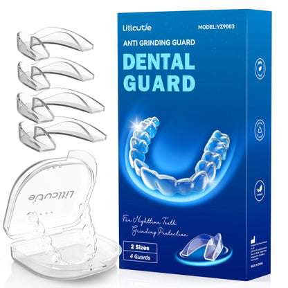 Litlcutie Mouth Guard for Teeth Grinding at Night | 4 Pack / 2 Sizes | Clear