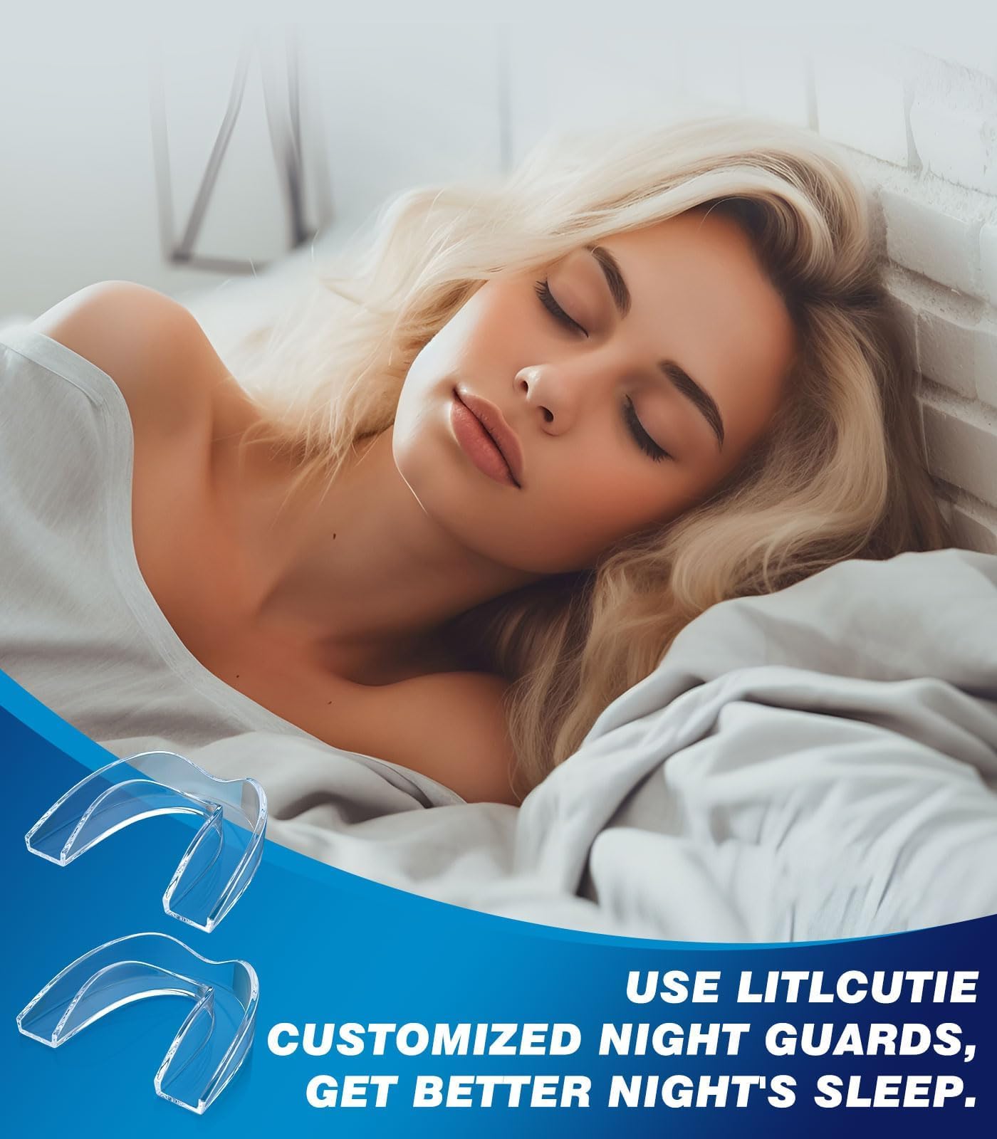 Litlcutie Mouth Guard for Teeth Grinding at Night | 4 Pack / 2 Sizes | Clear