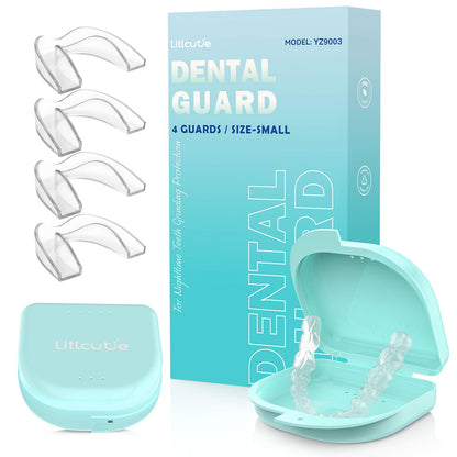 Litlcutie Mouth Guard for Teeth Grinding | Night Guard EVA Material | Small 4-Pack Transparent