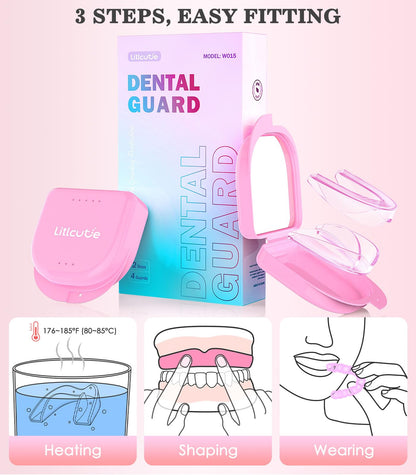 Litlcutie Mouth Guard for Teeth Grinding at Night – 4 Pack with 2 Mirror Cases