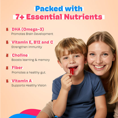 Little Joys DHA Omega-3 Brain Gummies for Kids (Ages 2–6) – 30-Day, Plant-Based, Sugar-Free, Travel-Friendly