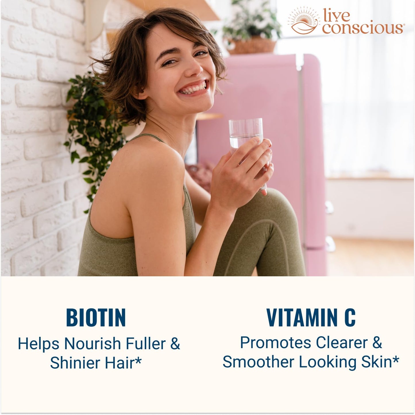 Live Conscious Beyond Collagen Multi Collagen Capsules – Types I, II, III, V & X with Biotin & Vitamin C | 2-Pack, 90 Capsules