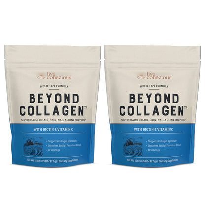 Live Conscious Beyond Collagen Multi Collagen Powder – Types I, II, III, V & X | Keto Friendly 2-Pack