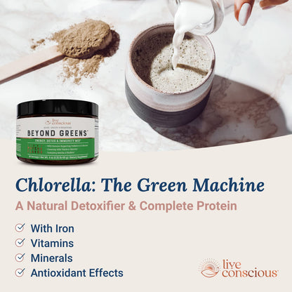 Live Conscious Beyond Greens: Debloating Matcha Greens with Chlorella, Echinacea & Probiotics