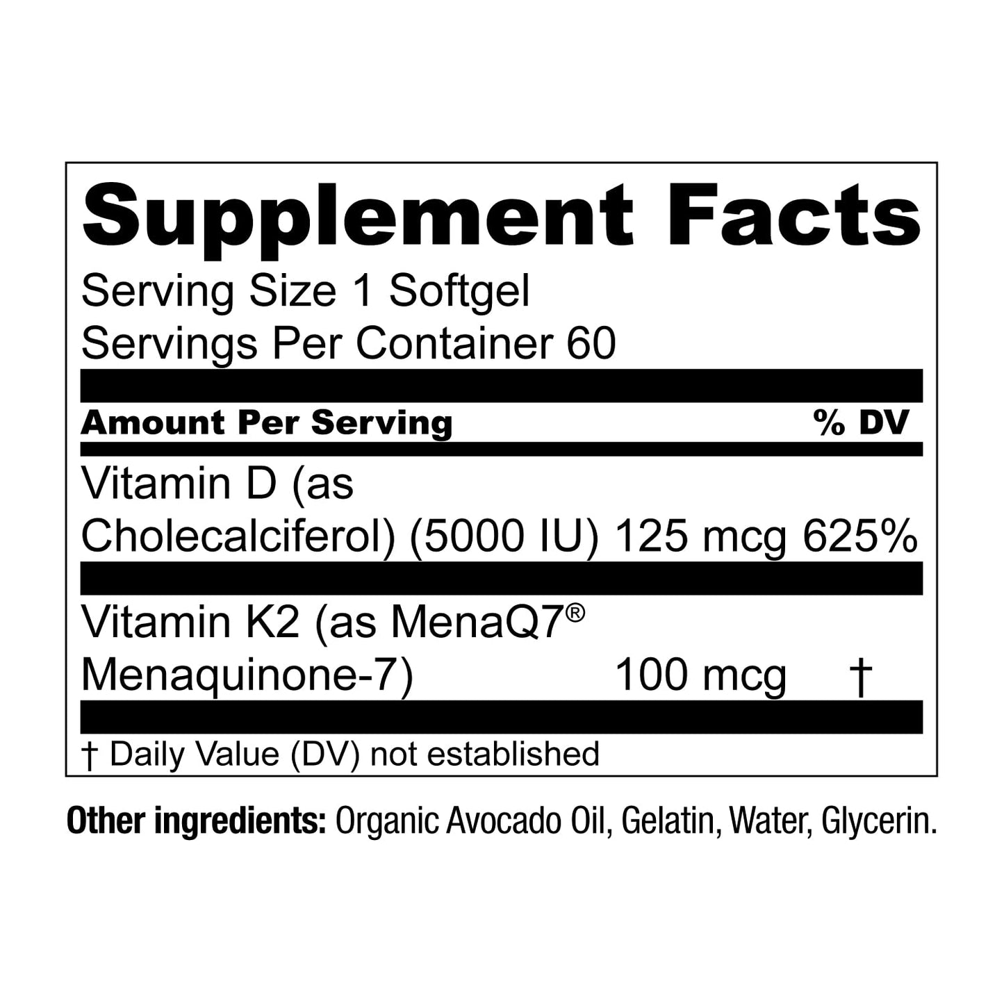 Live Conscious Vitamin K2 MK7 with D3 5000 IU – Bone & Heart Health Support (2-Pack)