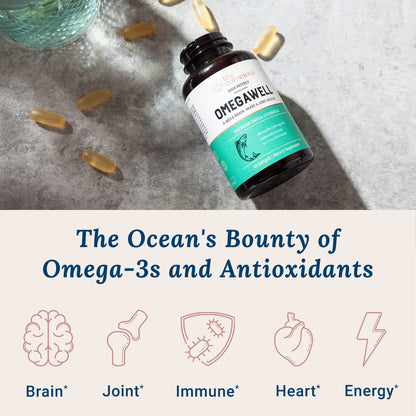 Live Conscious OmegaWell Fish Oil | 800 mg EPA / 600 mg DHA | Enteric-Coated, Burpless, Sustainably Sourced | 120-Count (2-Pack)