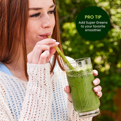 LIVE IT UP Super Greens Powder | Plant-Based Superfood + Probiotics & Digestive Enzymes | 30 Servings