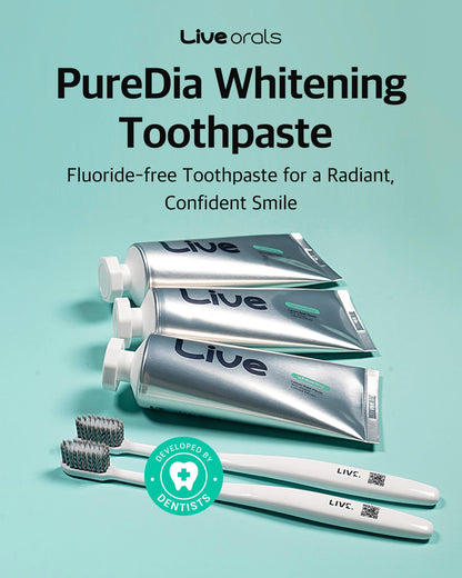 LiveOrals Whitening Toothpaste 3x80g – Fluoride-Free, Nano-Hydroxyapatite