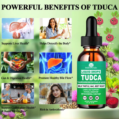 TUDCA 1000mg Liquid Drops – 4-in-1 Liver Support (NAC, Milk Thistle, Beet Root)