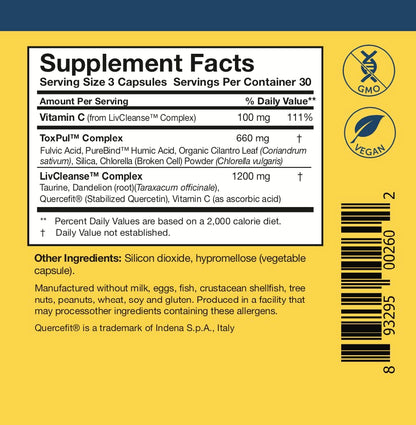Detox Duo by Researched Nutritionals: Liposomal Glutathione 450mg + ToxinPul