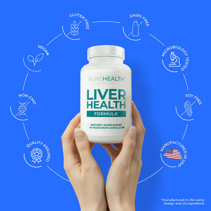 PureHealth Research Liver Health Detox & Cleanse — Fatty Liver Support with Artichoke, Milk Thistle & Dandelion, 2 Bottles