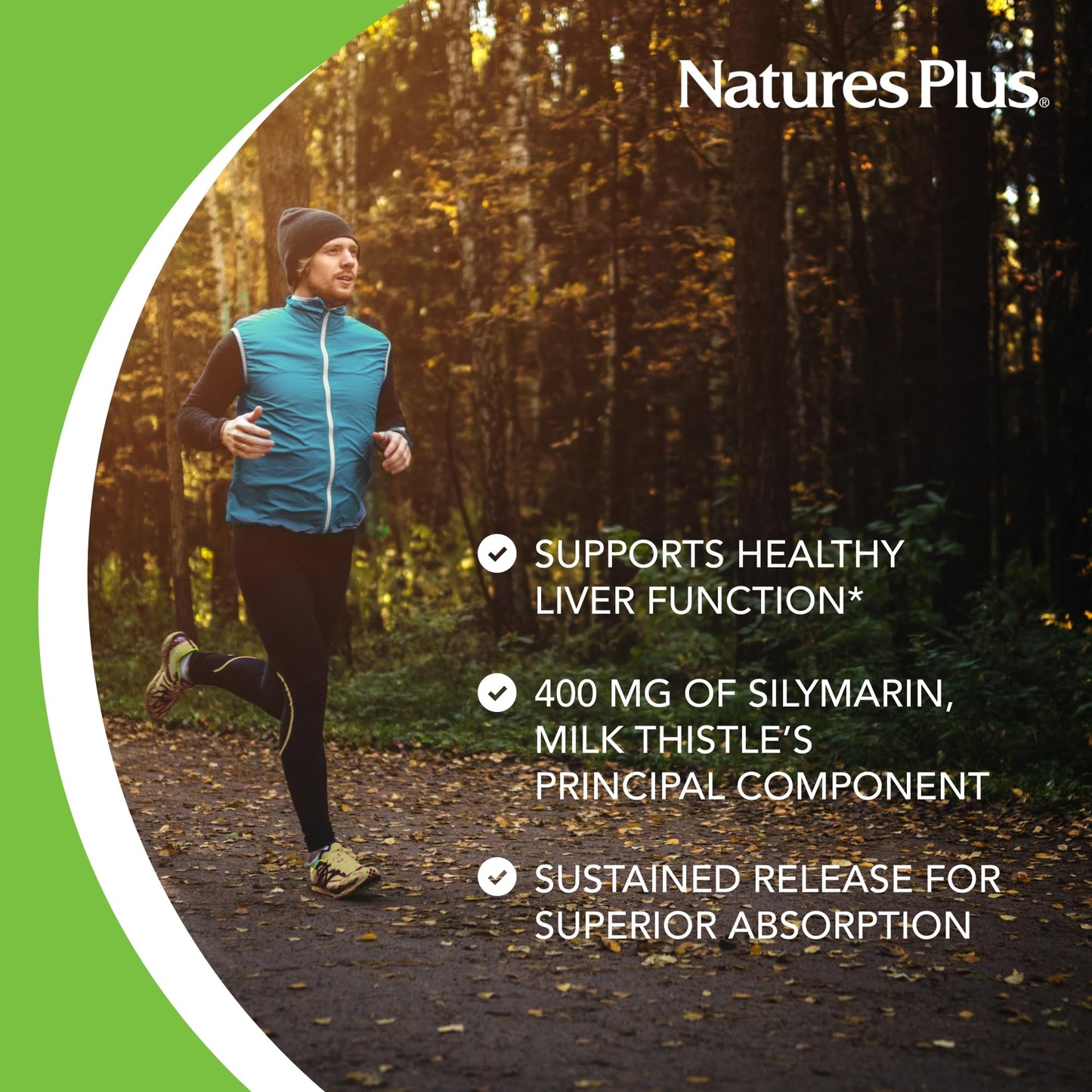 NaturesPlus Herbal Actives Milk Thistle 500 mg – 60 Servings, Extended Release, Vegetarian & Gluten Free