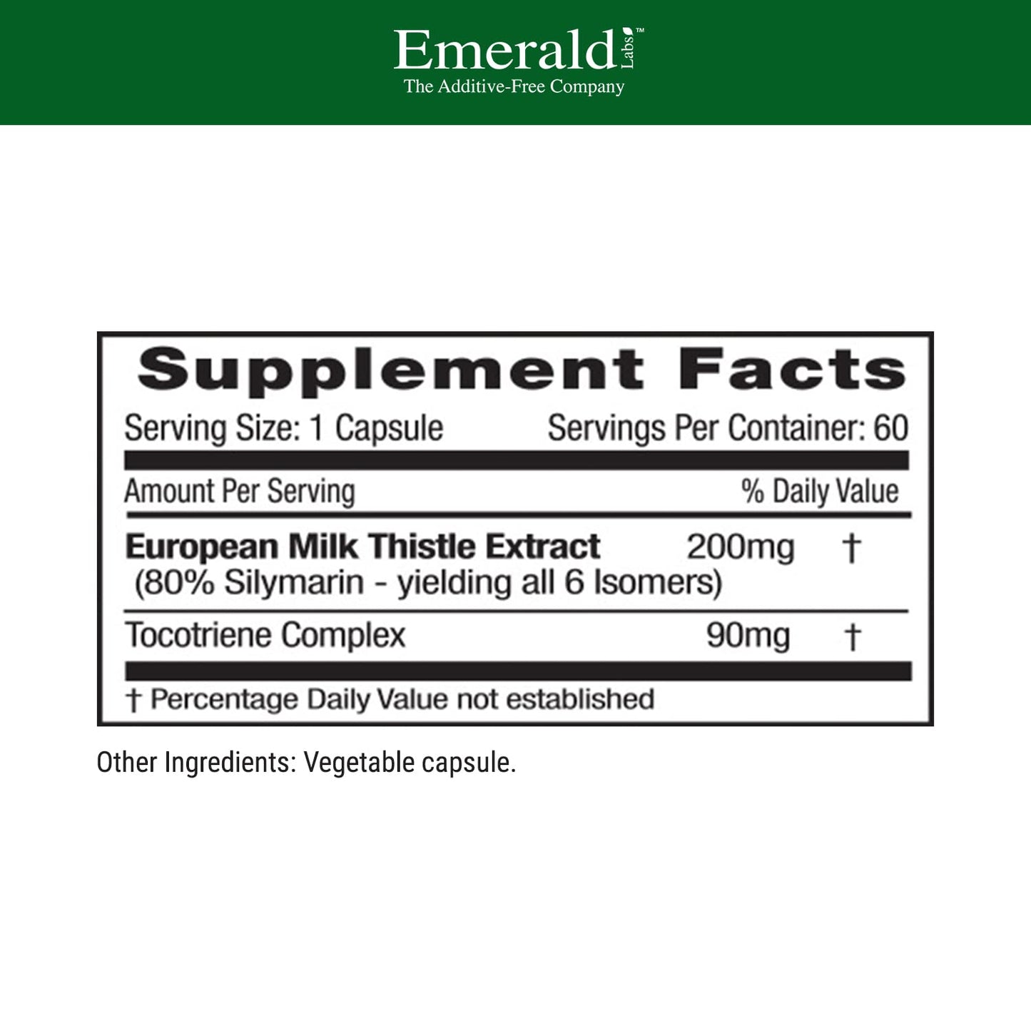 Emerald Labs European Milk Thistle – Organic Liver Health & Energy (60 Veg Capsules)