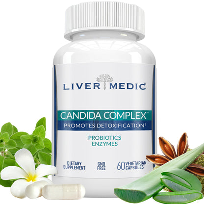Liver Medic Candida Complex – Digestive Enzymes & Probiotic Cleanse, Non-GMO 120 Caps