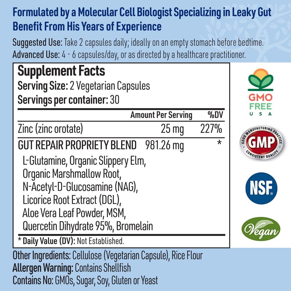Liver Medic Leaky Gut Repair – Natural Gut Health Support (1000mg, 120 Caps)