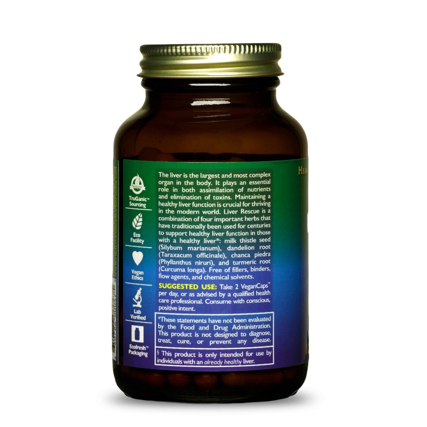 HealthForce SuperFoods Liver Rescue - Natural Liver Cleanse with Milk Thistle & Dandelion Root | Gluten-Free & Vegan | 120 Capsules