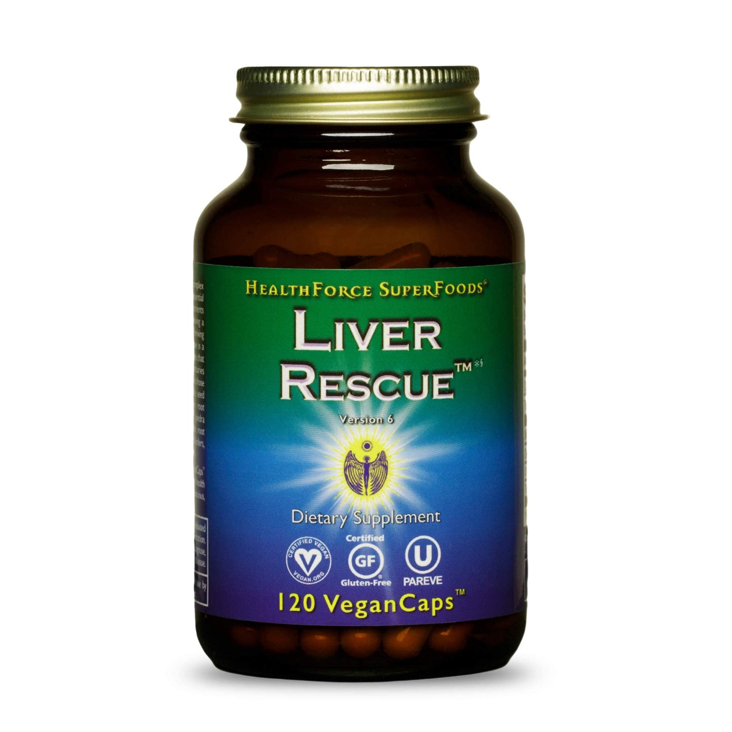 HealthForce SuperFoods Liver Rescue - Natural Liver Cleanse with Milk Thistle & Dandelion Root | Gluten-Free & Vegan | 120 Capsules