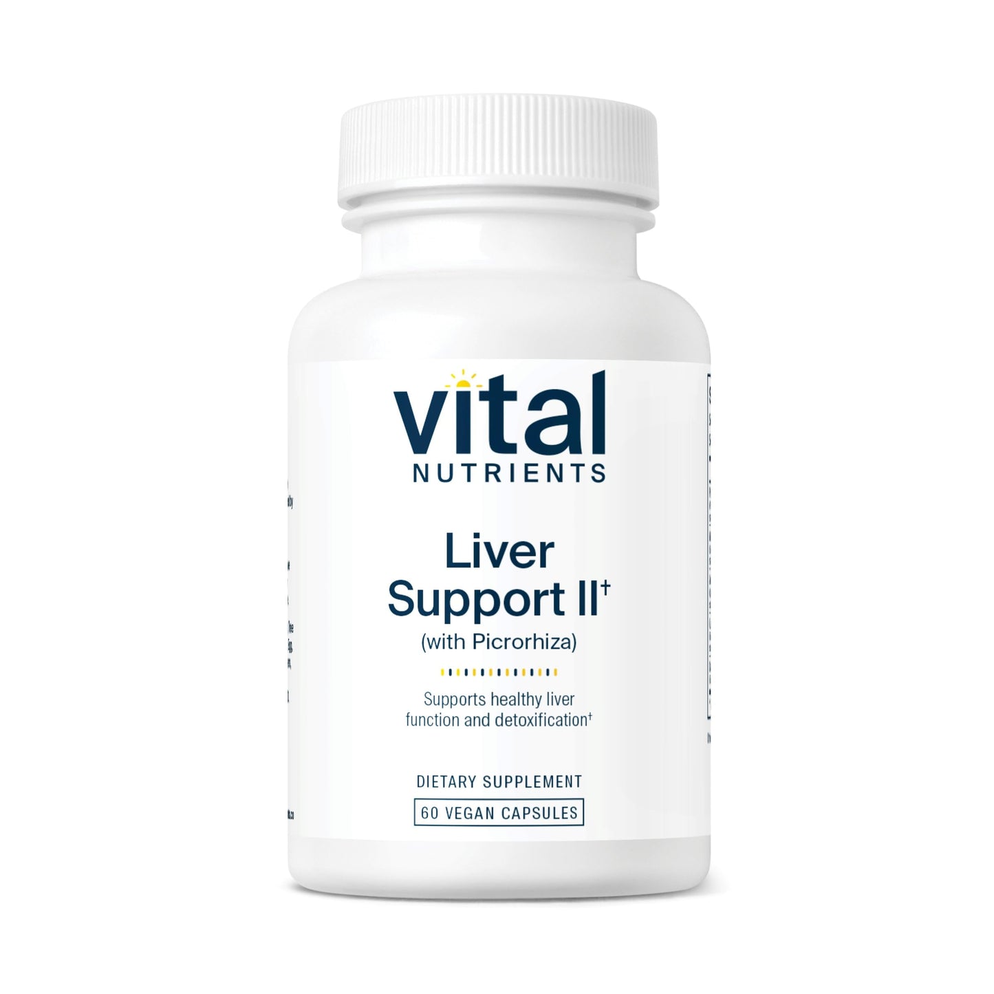Vital Nutrients Liver Support II – Vegan Herbal Capsule Blend with Picrorhiza, Milk Thistle & Curcumin | Gluten-Free 60 Capsules
