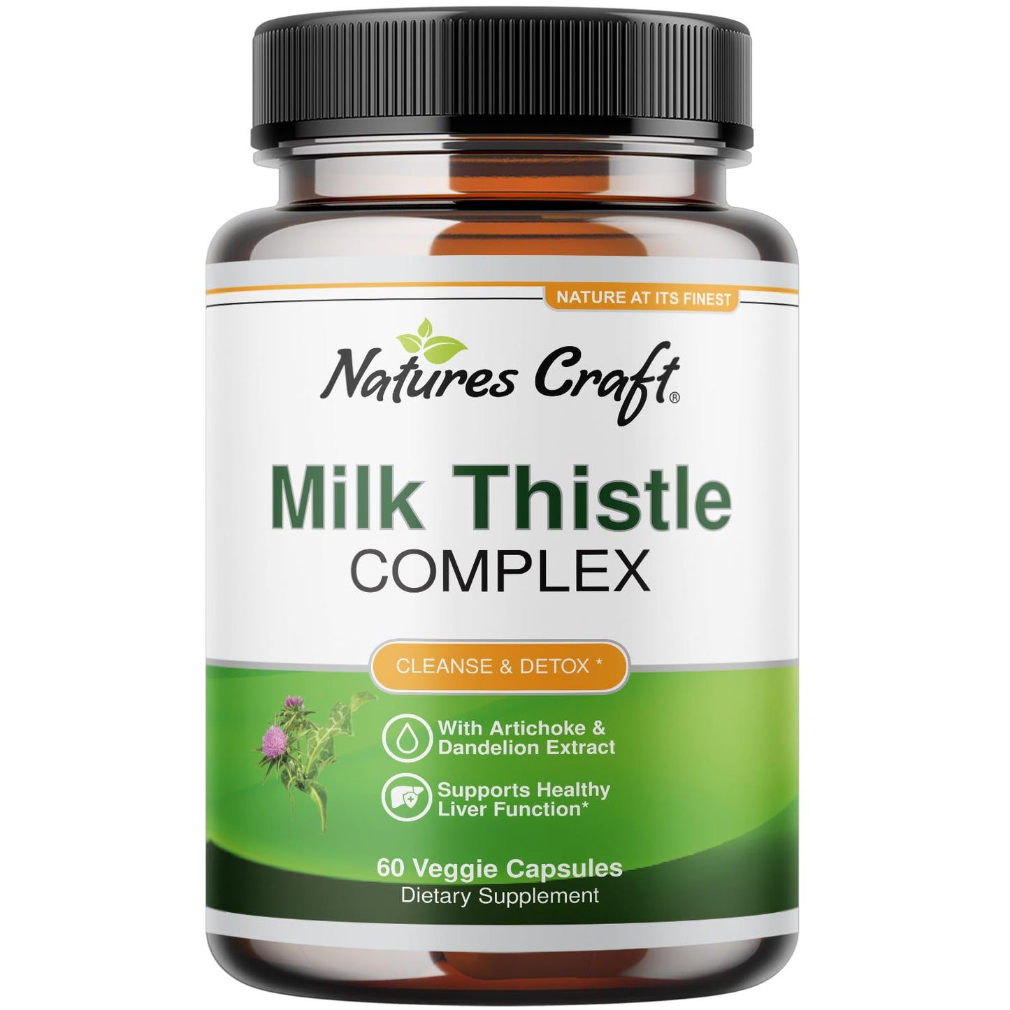 Liver Support Milk Thistle Supplement for Detox & Repair - 60 Ct