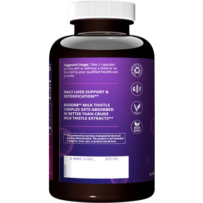 MRM Liver X® | Daily Liver Support with BIOSORB™ Milk Thistle Complex (5x Absorption) | 30 Servings (Pack of 2)