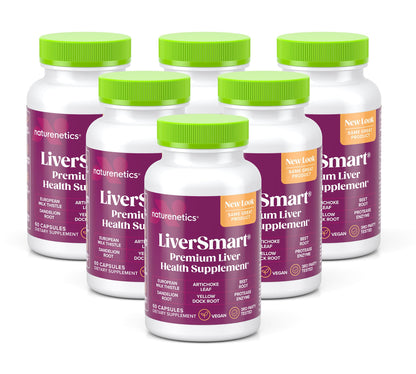Naturenetics Milk Thistle Liver Cleanse & Support Supplement, 60 Veggie Capsules | 80% Silymarin, Artichoke & Dandelion, Vegan, Gluten-Free | 6-Pack