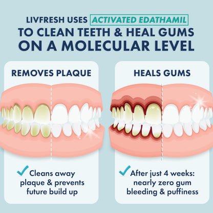 LIVFRESH Toothpaste Gel – Plaque 250% Better, Gum Health 190% Better (2 Pack) | Peppermint, SLS-Free