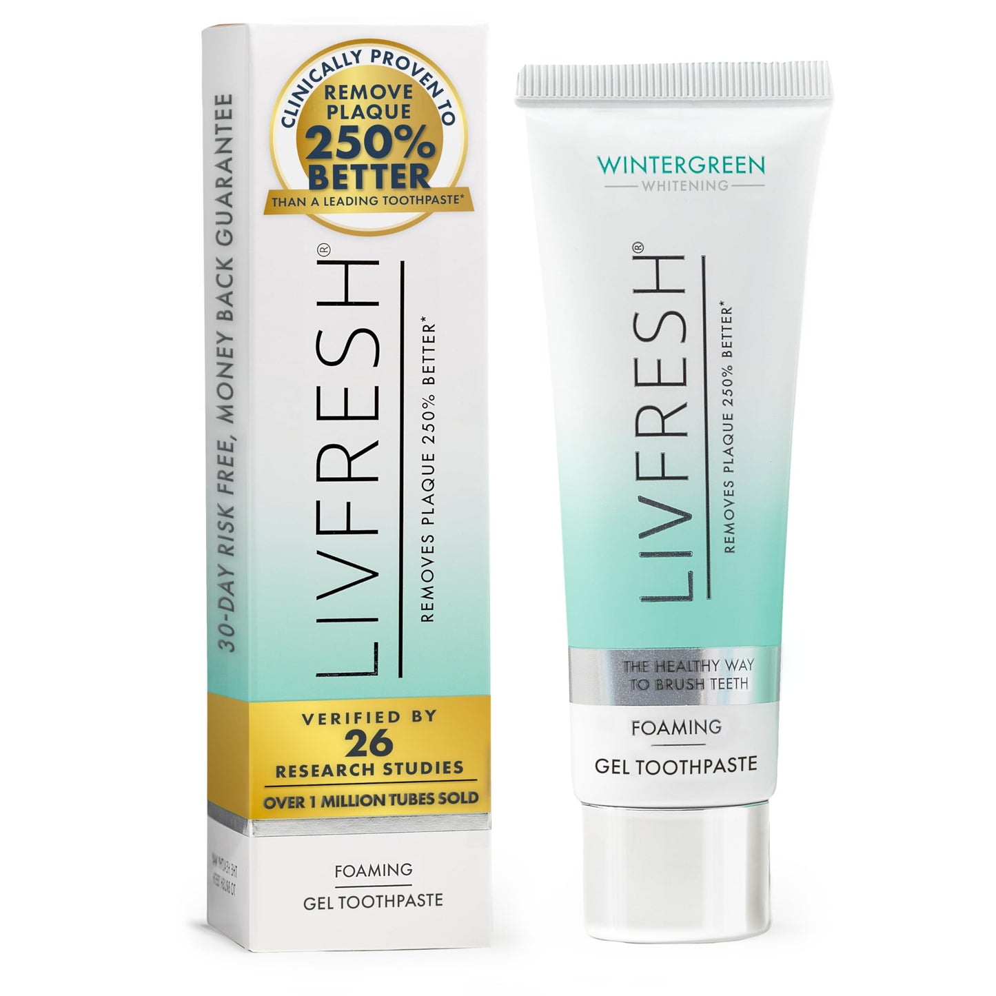 LIVFRESH Toothpaste Gel – Clinically Proven Plaque Removal, Gum Health, Wintergreen