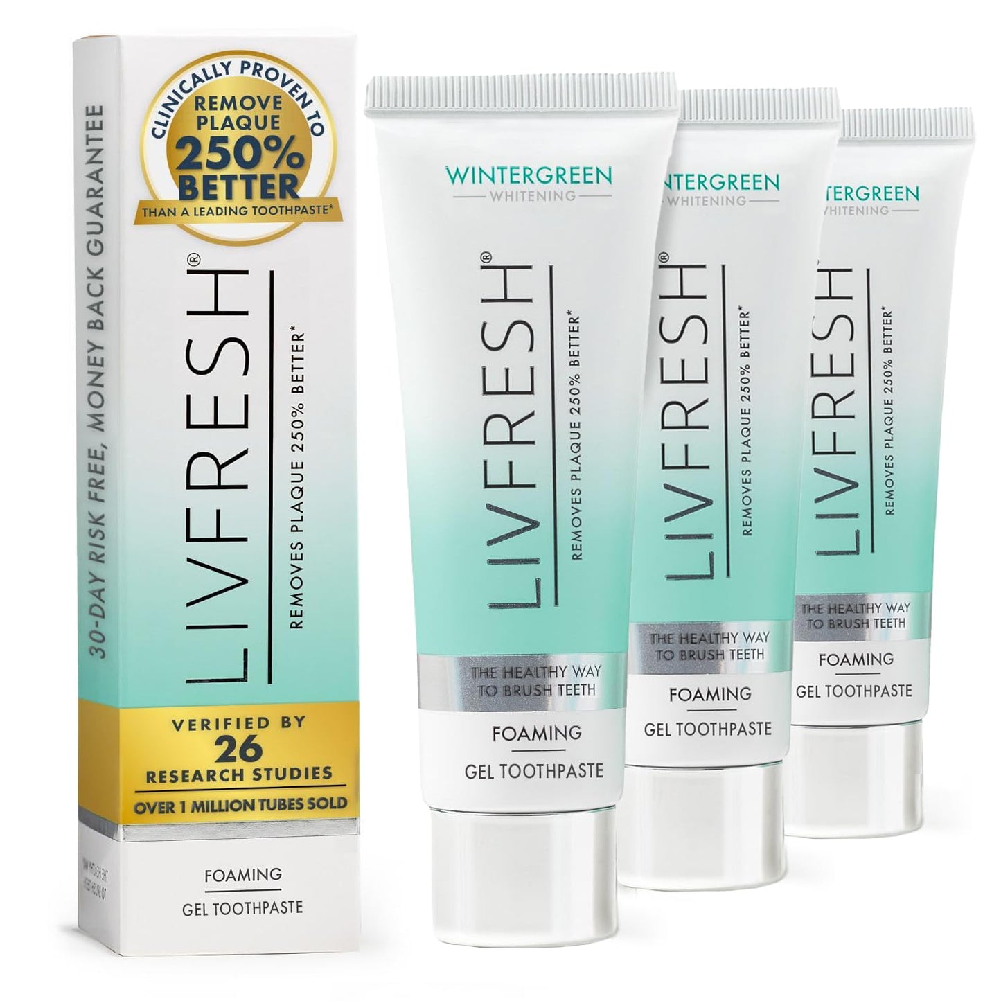 LIVFRESH Toothpaste Gel Wintergreen 3 Pack – Clinically Proven