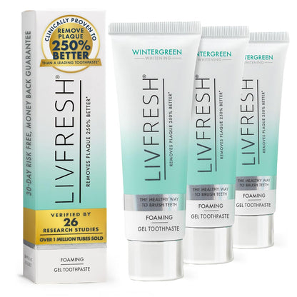LIVFRESH Toothpaste Gel Wintergreen 3 Pack – Clinically Proven