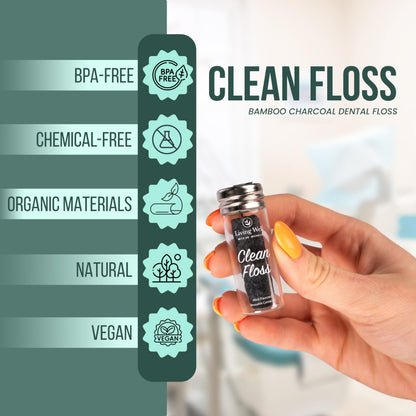 Living Well Bamboo Charcoal Dental Floss – Natural, Vegan & Biodegradable