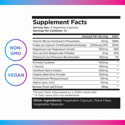 Livingood Daily Blood Pressure Support — Vegan Heart Health Supplement (120 Capsules)