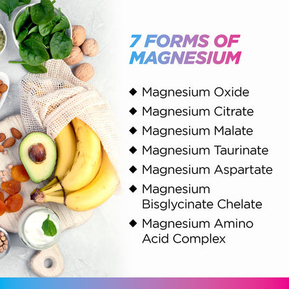 Livingood Daily Magnesium Supplement – 7-Form Glycinate-Citrate-Malate, 300mg, 60 Capsules