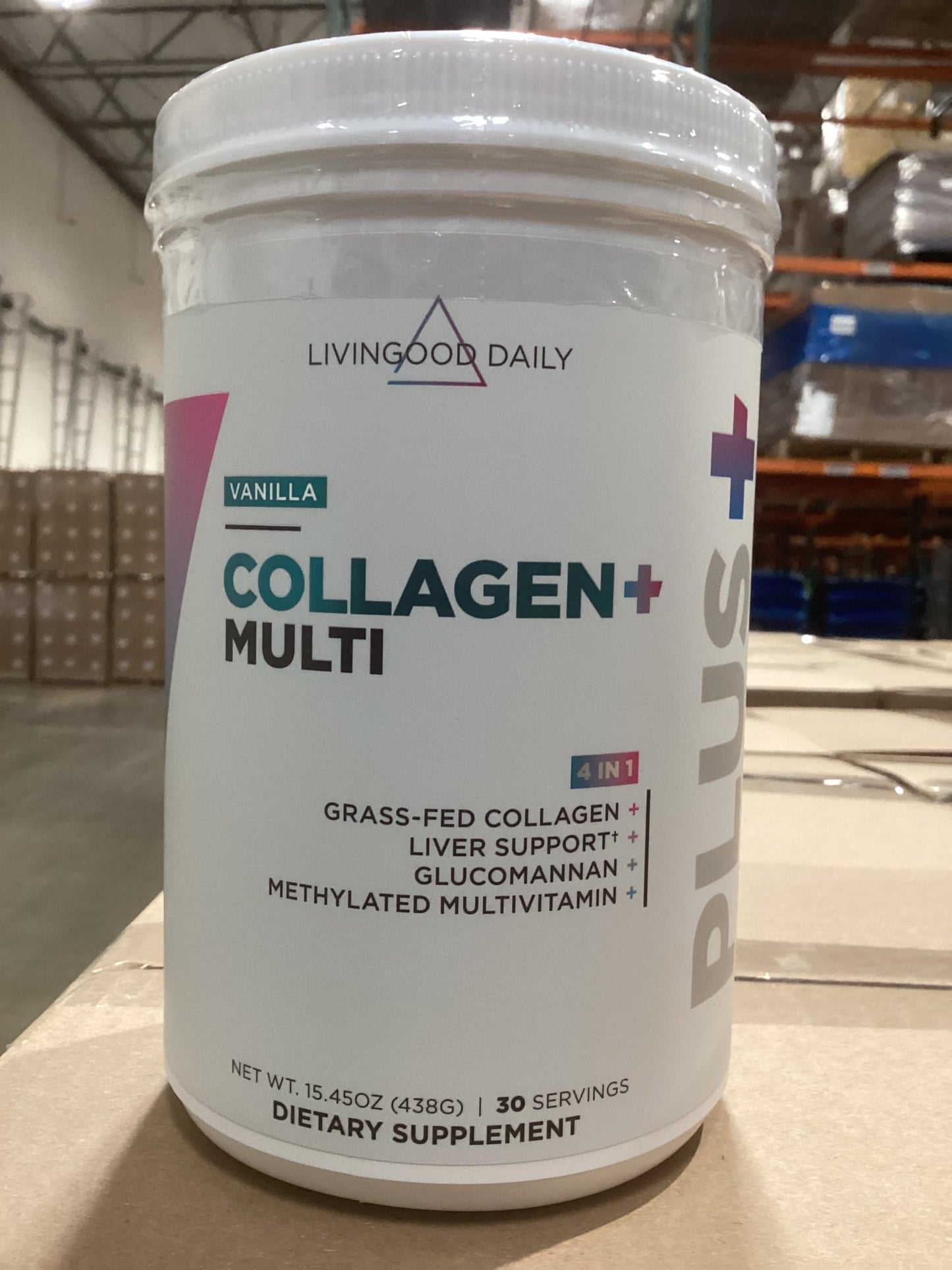 Livingood Daily Collagen Powder Vanilla – Grass-Fed, Vitamin C & Multivitamins, Gluten Free, 30 Servings