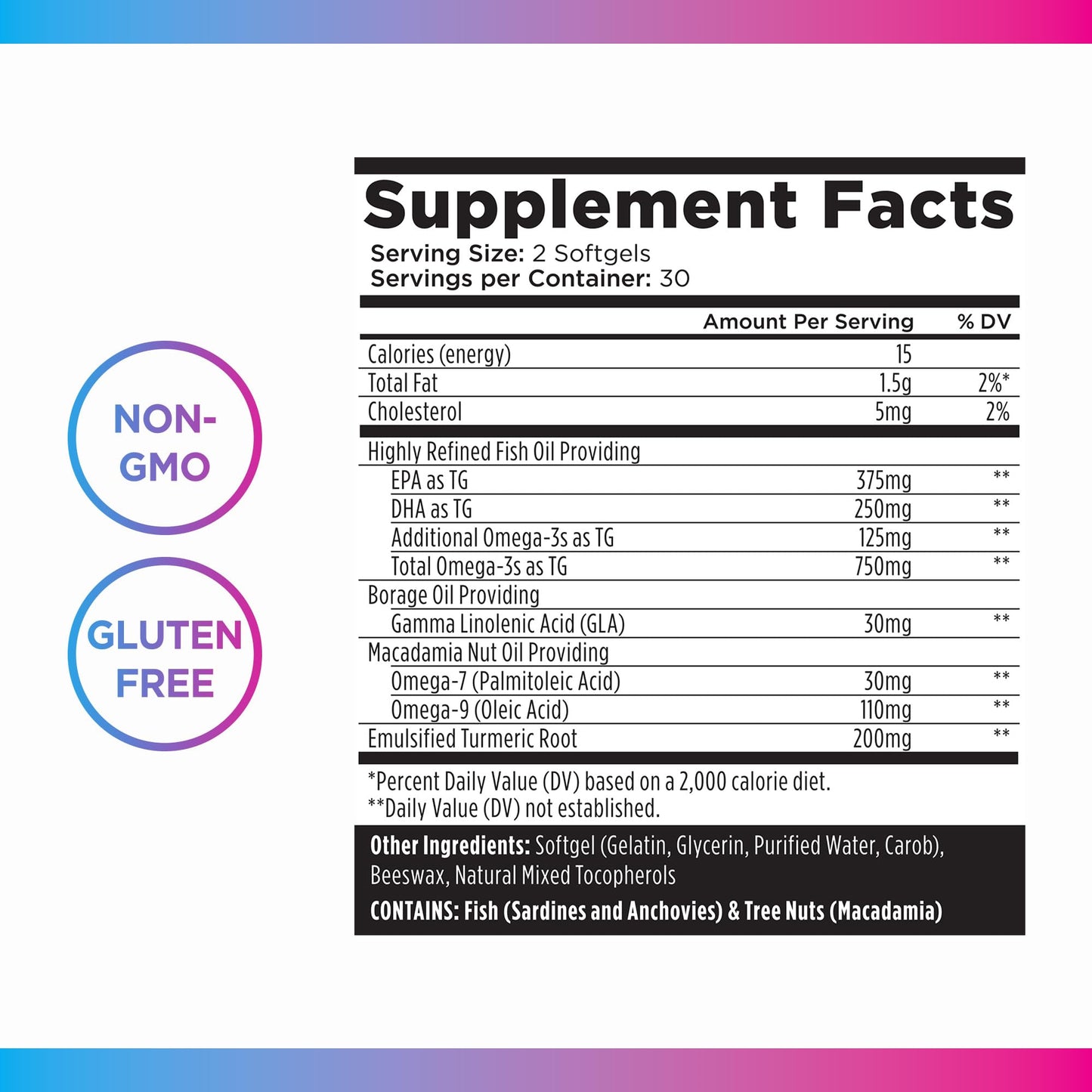 Livingood Daily Omega 3-6-9 Plus Turmeric Curcumin — EPA & DHA, 60 Softgels