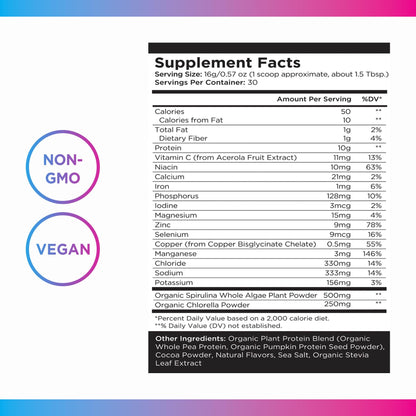 Livingood Daily Plant Collagen + Greens Powder - Chocolate | Vegan 5-in-1 Collagen Support