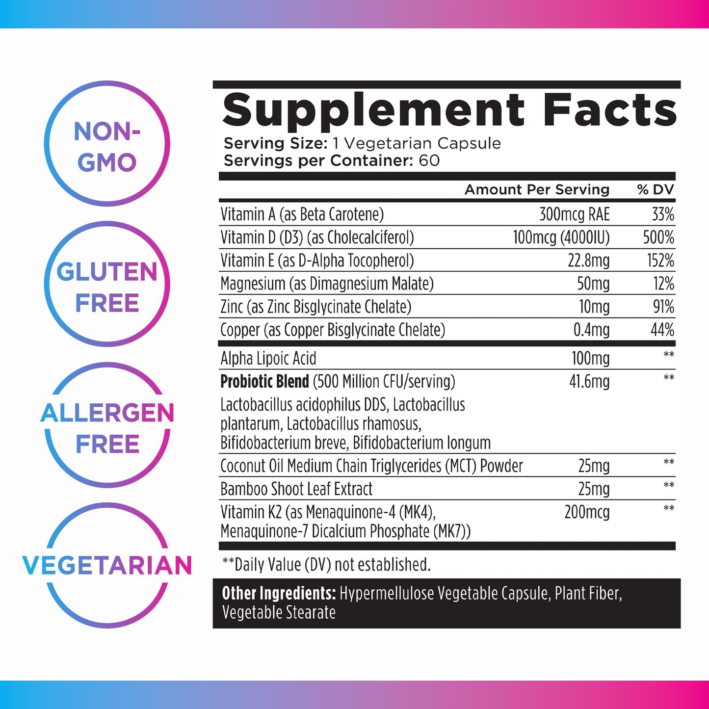 Livingood Daily Vitamin D3 K2 4000 IU – 9-in-1 Immune Support (60 Capsules)