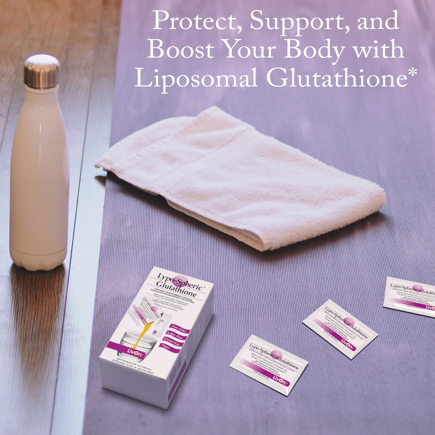 LivOn Lypo-Spheric Glutathione – 30 Packets, 450 mg Each, Liposome-Encapsulated, Non-GMO
