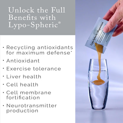 LivOn Lypo-Spheric Magnesium L-Threonate – 30 Packets, 77 mg/Packet, Liposome-Encapsulated