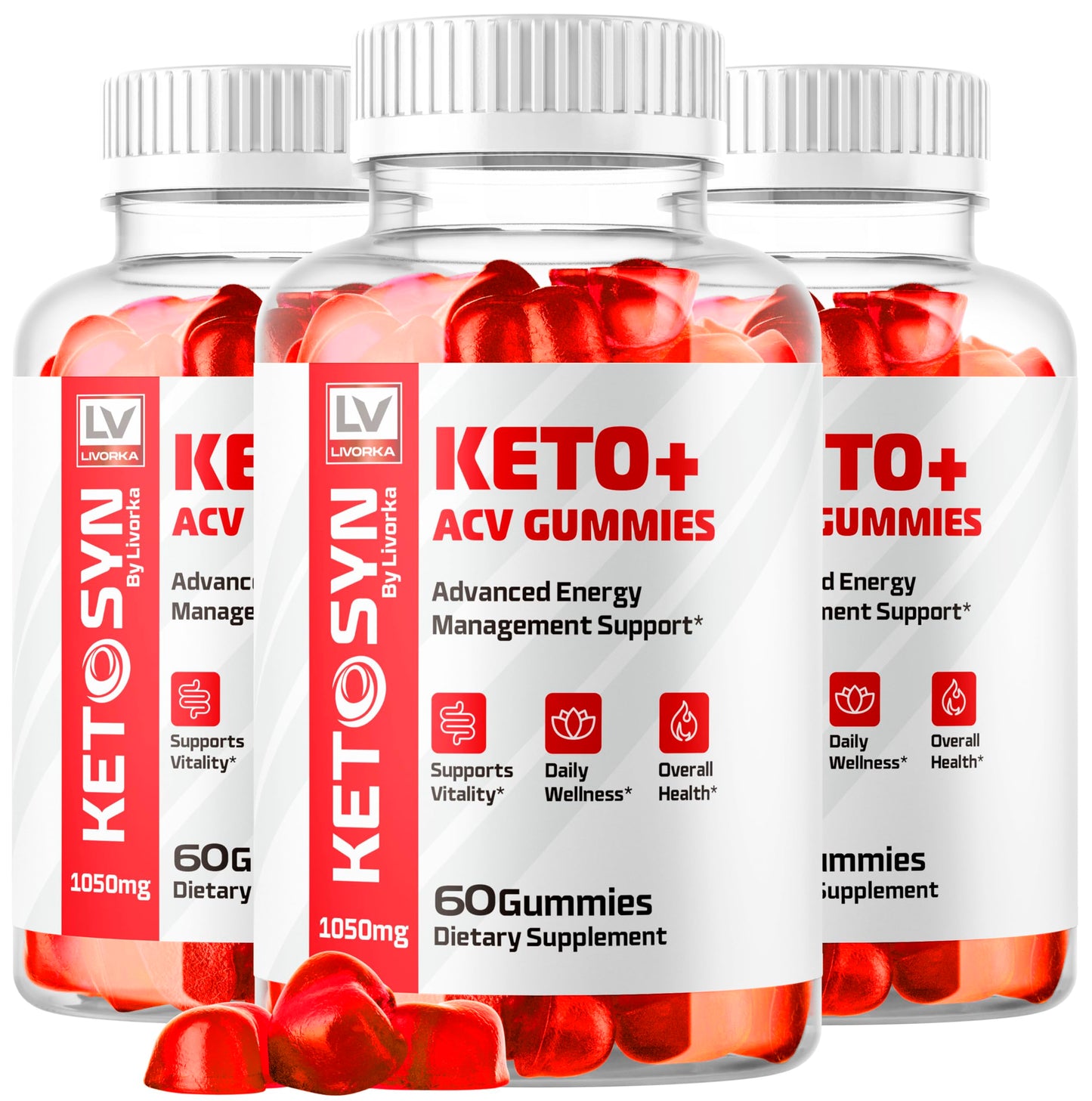LIVORKA 3 Pack Ketosyn ACV Gummies – Keto Syn & Keto Plus ACV Gummies (180 Gummies)