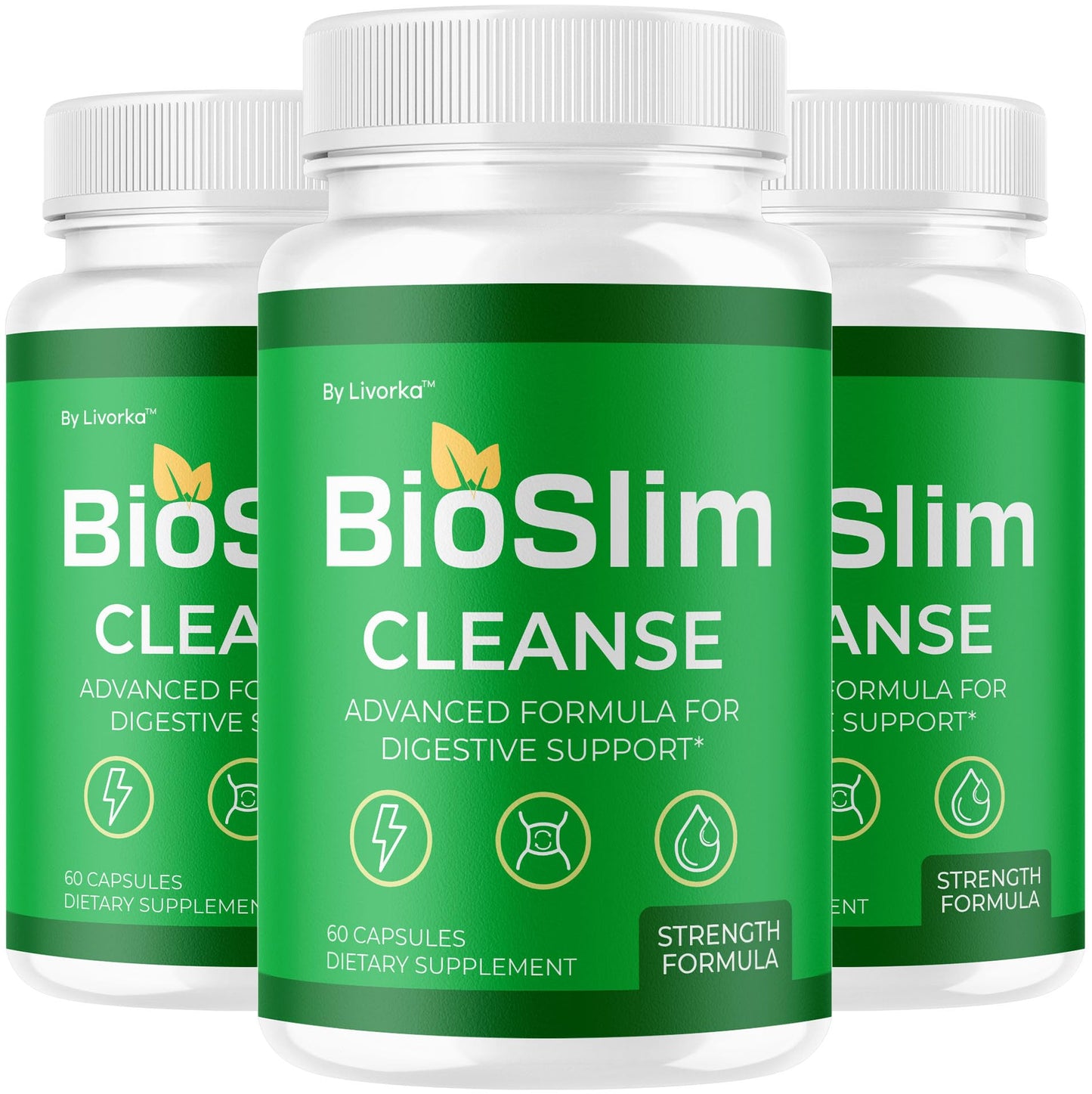 LIVORKA BioSlim Cleanse Capsules – 3 Pack Premium Digestive Support, 180 Capsules