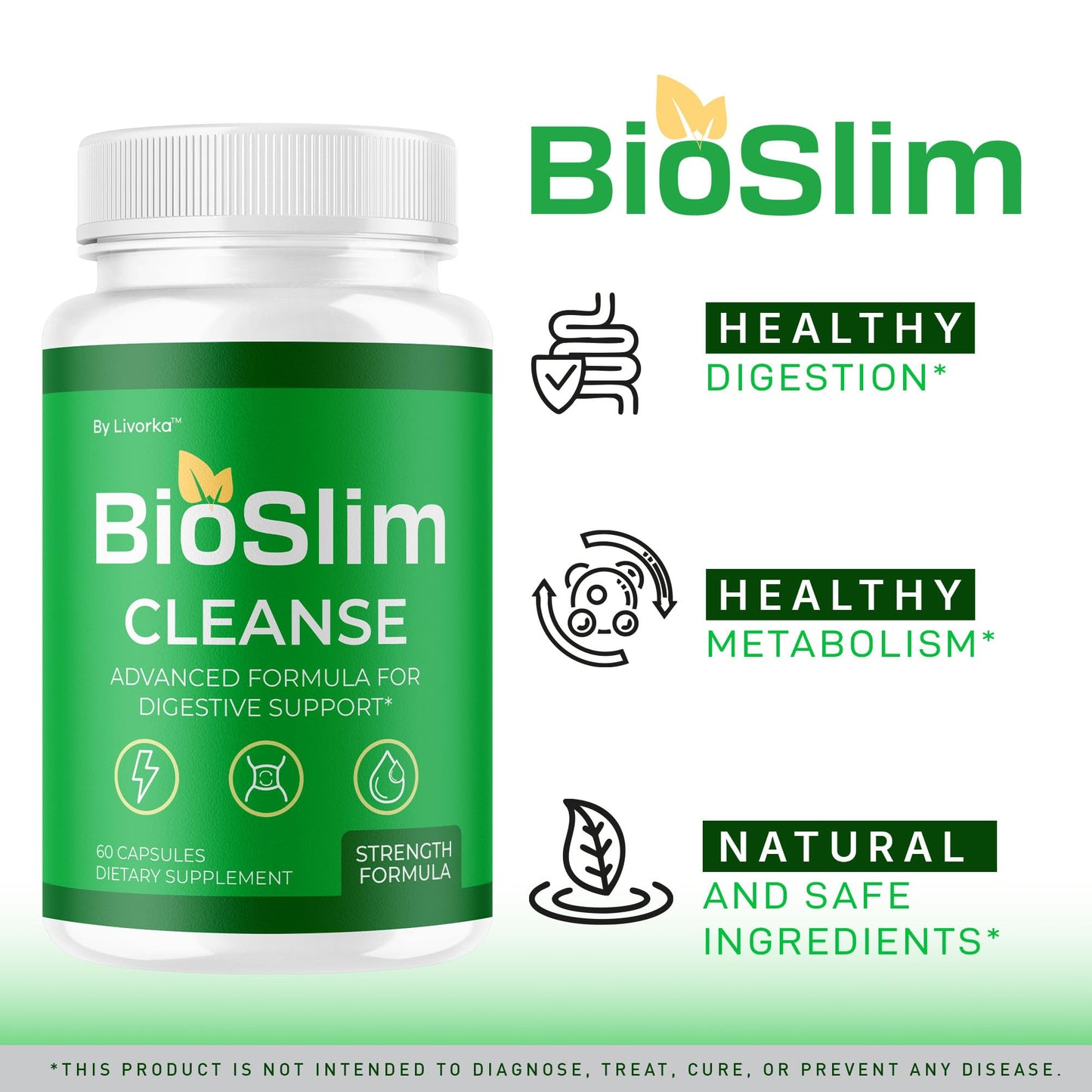 LIVORKA BioSlim Cleanse Capsules (2 Pack) Digestive Support & Wellness